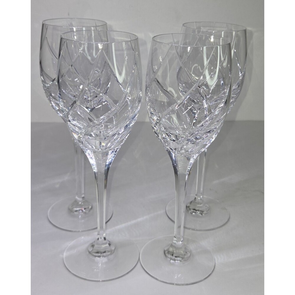 Set Of 4 Mikasa Olympus Water Goblets 9" Discontinued Wine Glasses Crystal